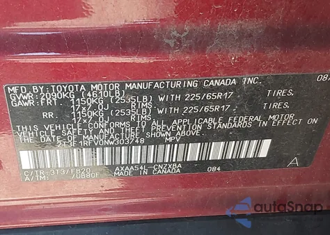 2022 Toyota Rav4 Le из США, поврежденный, VIN 2T3F1RFV0NW303748